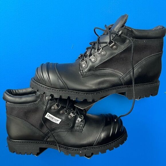 Boots Steel Toe Black ANSI Z41 PT99 MI/75 C/75 Vibram Men's US Size 9.5 - Picture 1 of 7